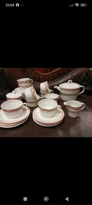 Servizio caffè porcellana decorato