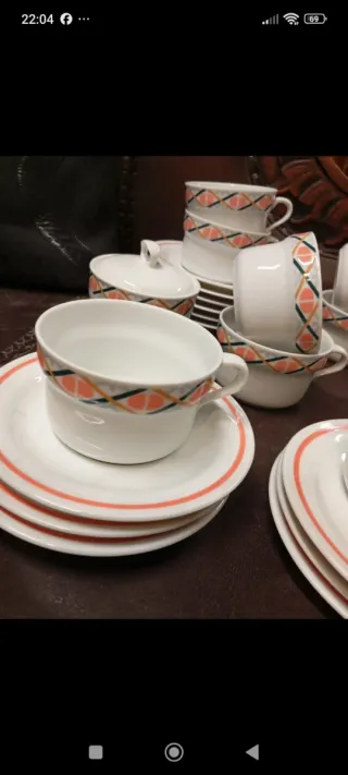 Servizio caffè porcellana decorato