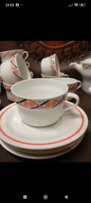 Servizio caffè porcellana decorato