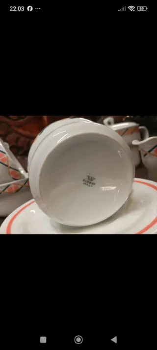 Servizio caffè porcellana decorato