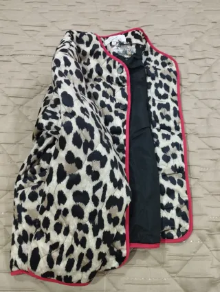 Casaco acolchoado padrão leopardo S