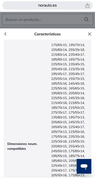 Cadenas textiles Talla M