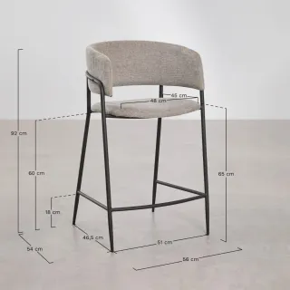 Taburete de cocina gris y negro