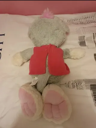 Muñeca ratón peluche rosa lazo lunares