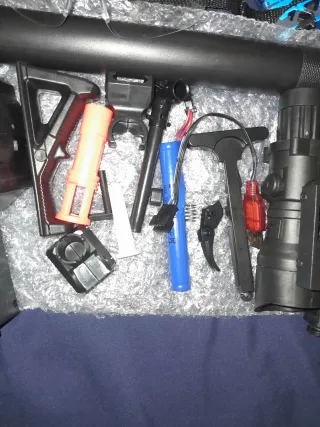 Juguete tipo arma camuflaje azul