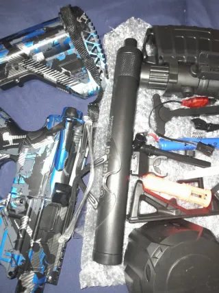 Juguete tipo arma camuflaje azul