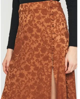 STRADIVARIUS - Falda larga satinada