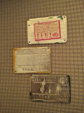 Matrícula bici Ciudad Real 1969, 1976 y 1968