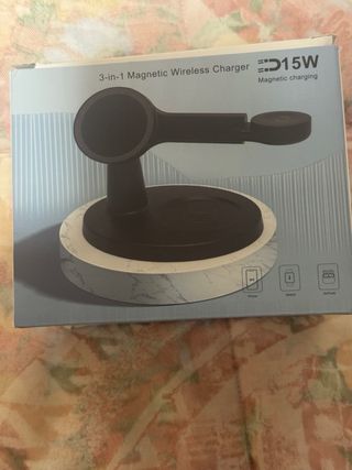 Cargador Inalámbrico 3 en 1 Magnético Blanco