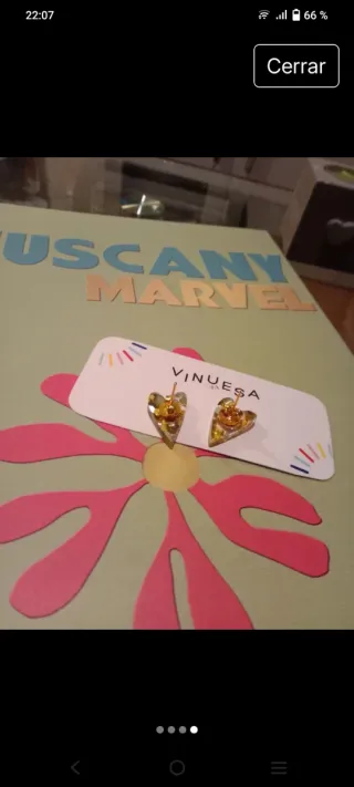 Pendientes Corazón Vinuesa Oro Multicolor