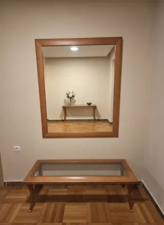 Aparador recibidor madera y cristal