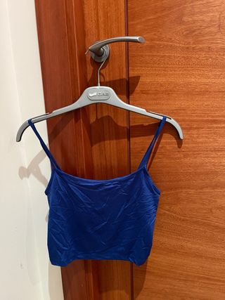 Camiseta corta azul eléctrico talla única