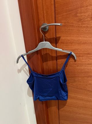 Camiseta corta azul eléctrico talla única