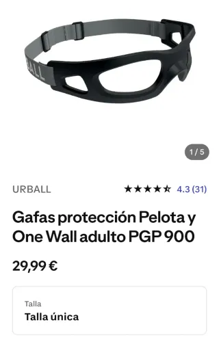 Gafas de protección para deportes de pelota