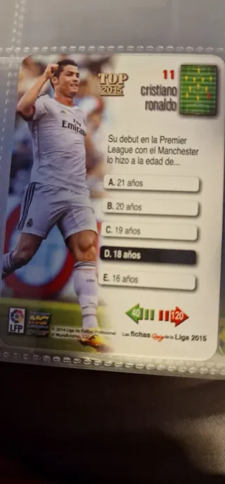 Cromo de la liga 2015