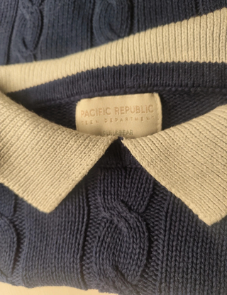 Jersey punto trenzado azul talla XS