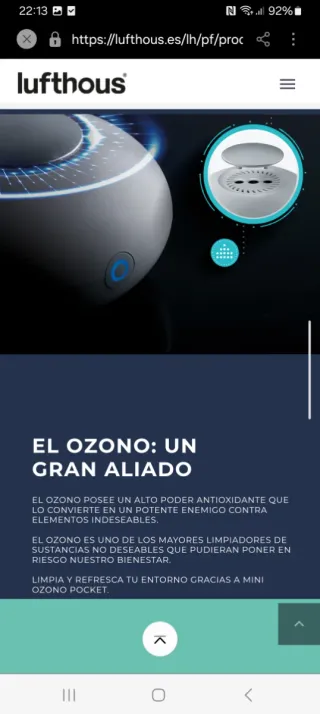 Mini Purificador Ozono Lufthous Pocket