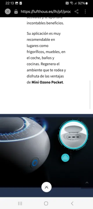 Mini Purificador Ozono Lufthous Pocket