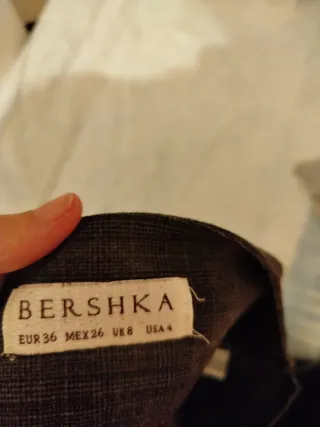 Falda cuadros Bershka gris
