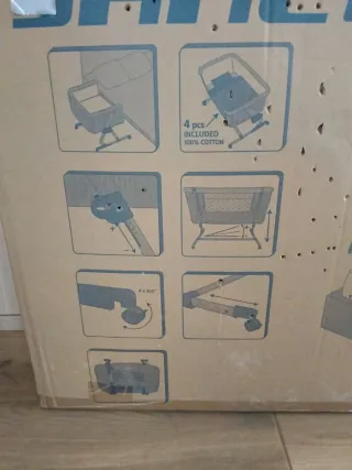 Culla Jane Babyside adiacente. Colore grigio