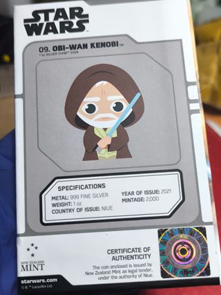 Moneda 1 oz Plata Star Wars Obi-Wan Kenobi