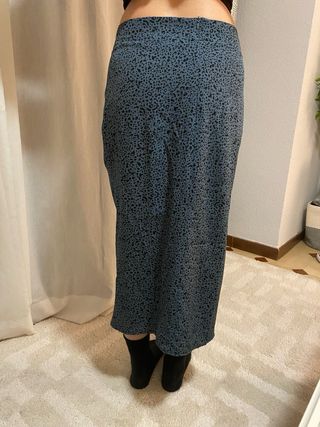 Falda larga leopardo azul y negro noon