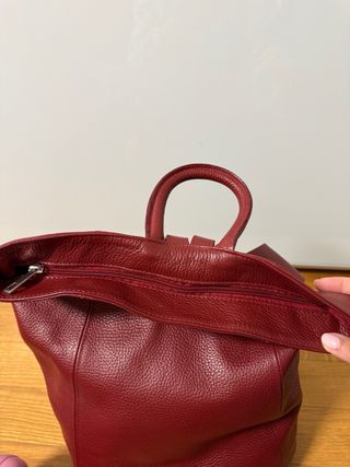 Mochila Piel Ubrique Rojo Vino