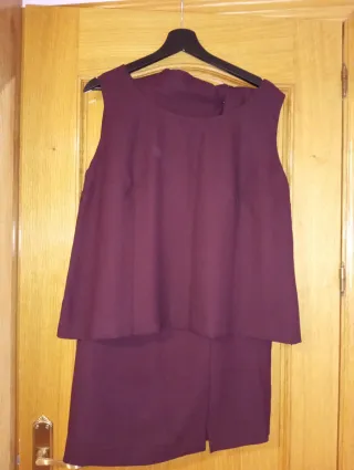 Traje ceremonia mujer 3 piezas morado talla 52