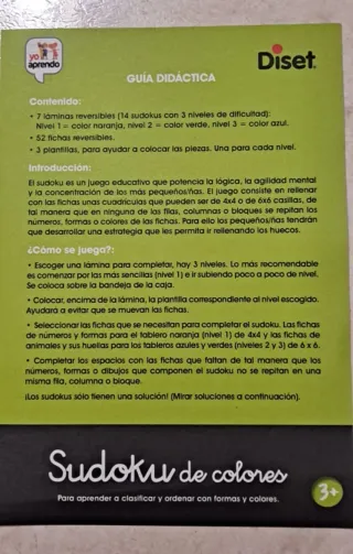 Sudoku de Colores Diset 14 Sudokus 52 Fichas