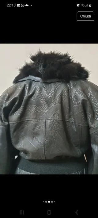 Giacca vera pelle martellata, vintage anni '90