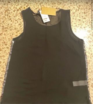 Top fiesta lentejuelas negro y plata