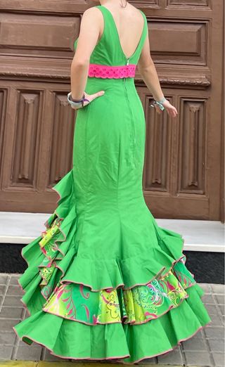 Traje de Flamenca Verde Talla 36