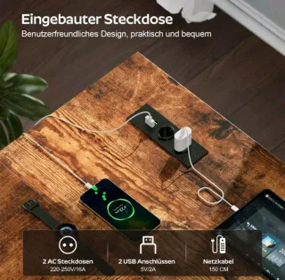 Escritorio en L Madera y Metal