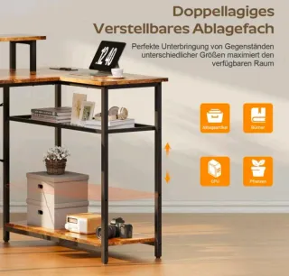 Escritorio en L Madera y Metal