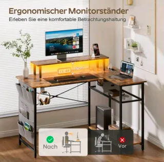 Escritorio en L Madera y Metal