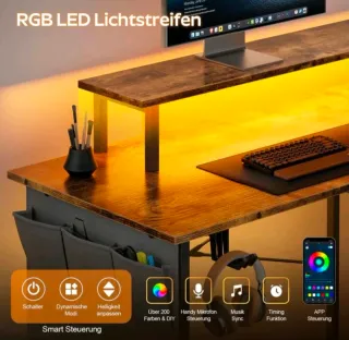 Escritorio en L Madera y Metal