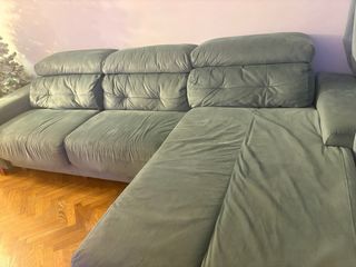 Sofá modular verde turquesa