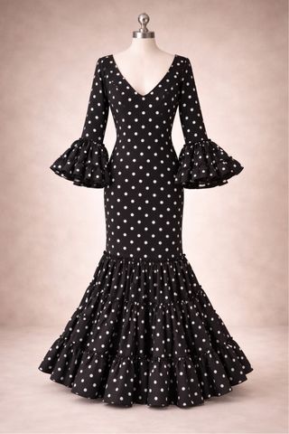 Traje Flamenca Canastero Negro Talla 36/38