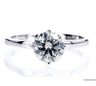 Anillo Oro Blanco Diamante Compromiso