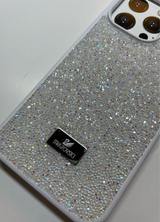 Funda iPhone 16 Pro Swarovski Blanca