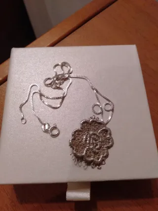 Cadena y flor Plata Zigna