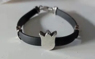 Pulseras de Plata de Ley Cuero Reloj plata de ley