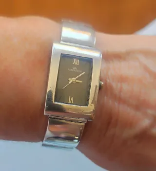 Pulseras de Plata de Ley Cuero Reloj plata de ley