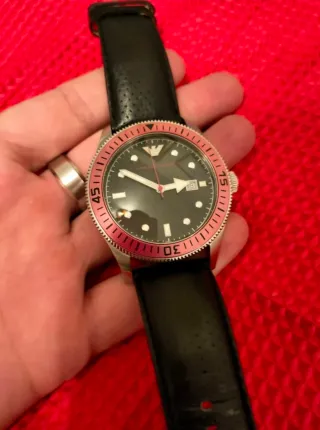 Reloj Emporio Armani Hombre Negro y Rosa