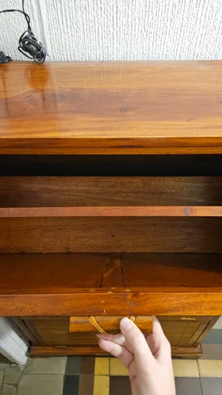 Zapatero de madera y bambú