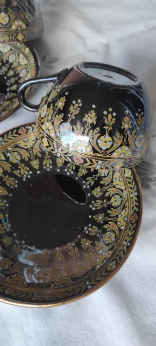 4 Tazze Sarreguemines 1895/1900