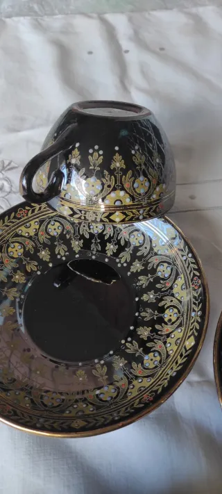 4 Tazze Sarreguemines 1895/1900