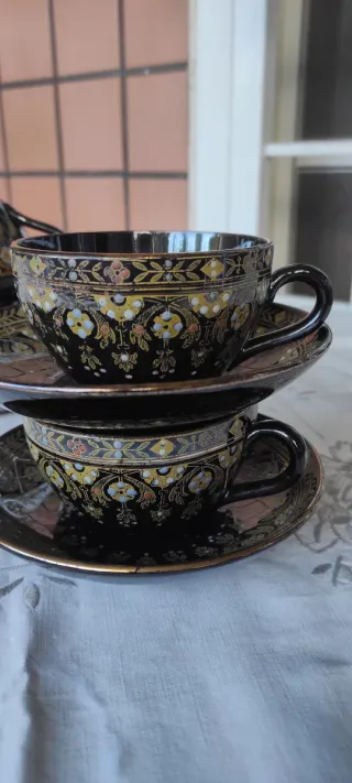 4 Tazze Sarreguemines 1895/1900