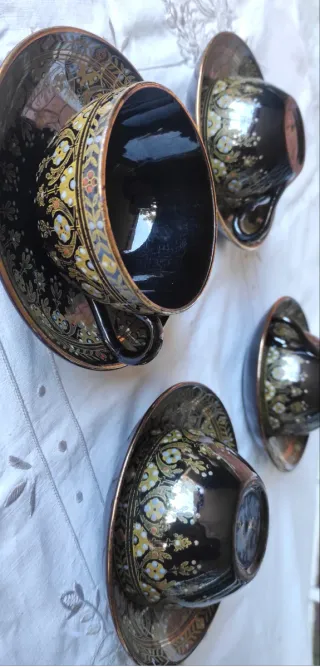 4 Tazze Sarreguemines 1895/1900