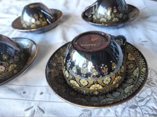 4 Tazze Sarreguemines 1895/1900